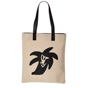 Palm Angels "Hunter" Canvas & Leather Shopping Bag, White
